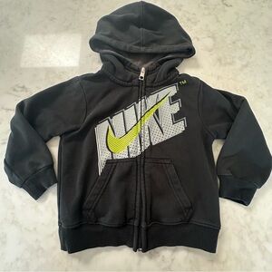 Nike Toddler Black Zip Up Hoodie. Size 3T